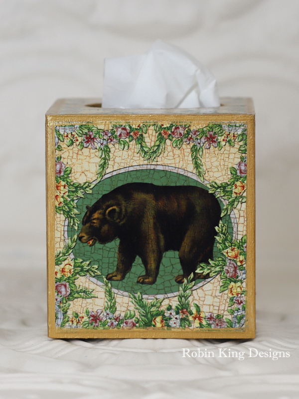 Tree Stump Bear Tissue Box