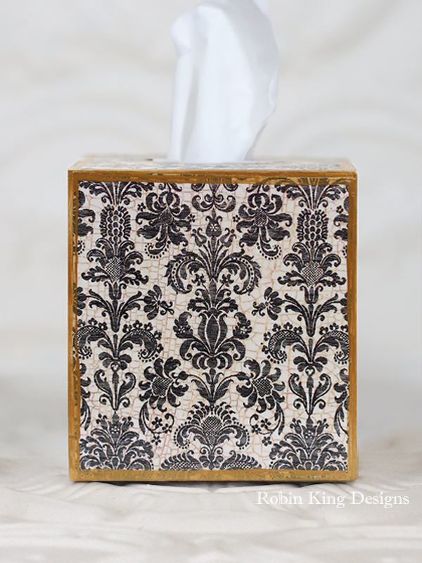 Victorian Design Tissue Box Cover wooden handmade 