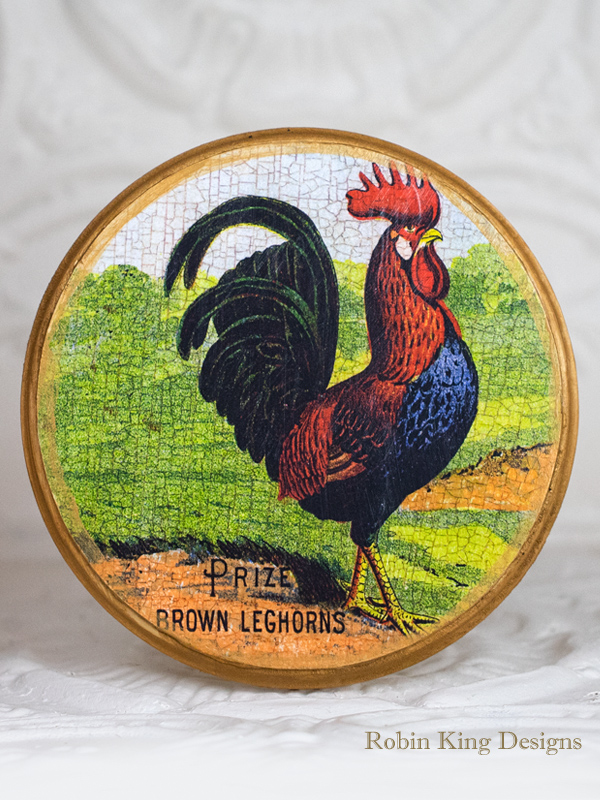 Country Rooster Wood Plaque 8.5 Inches