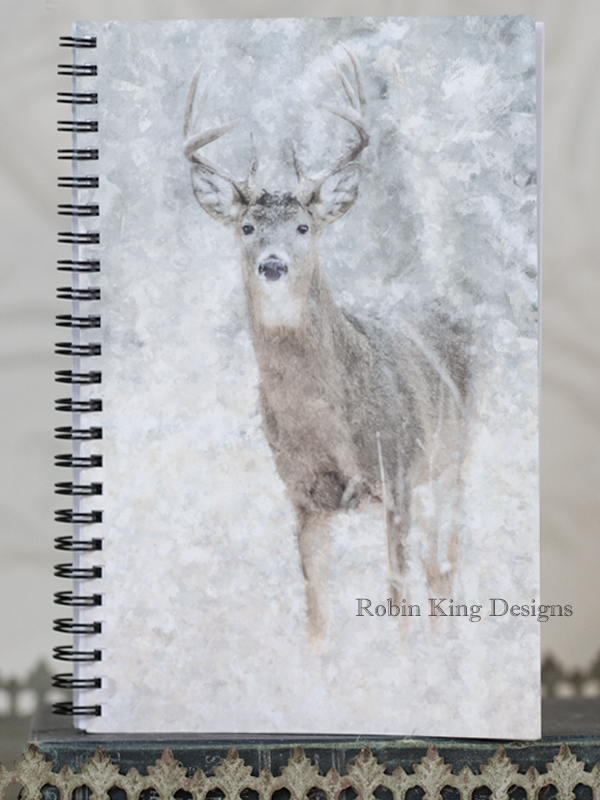 Deer in Snowy Woods Journal Spiral Notebook