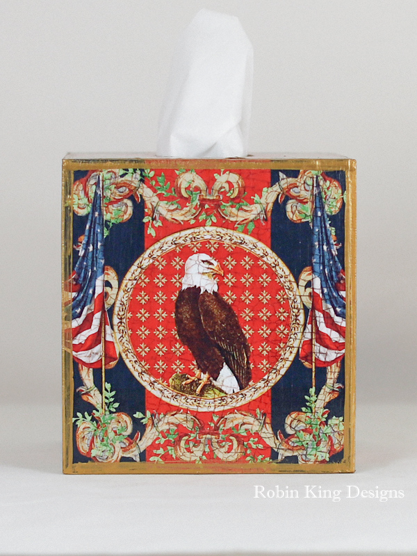 Eagle Flags Tissue Box Cover