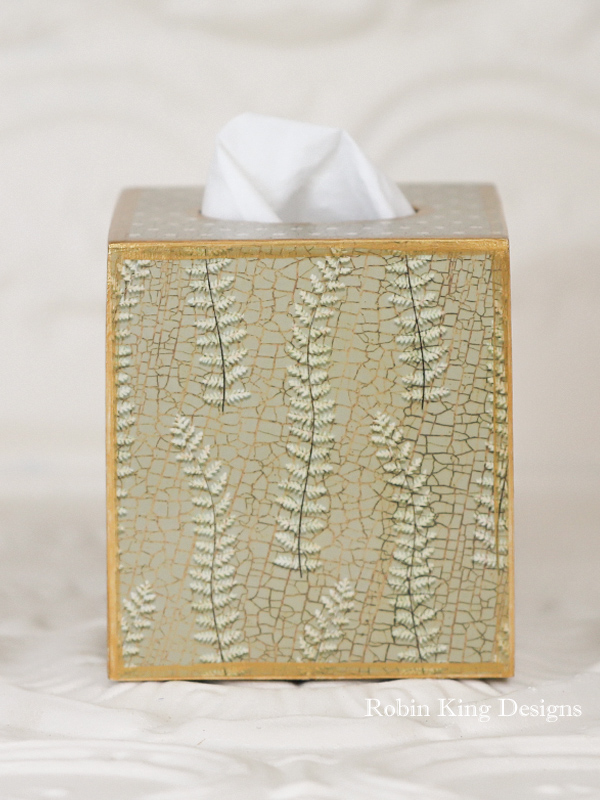 Ferns and Polka Dots Tissue Box Cover