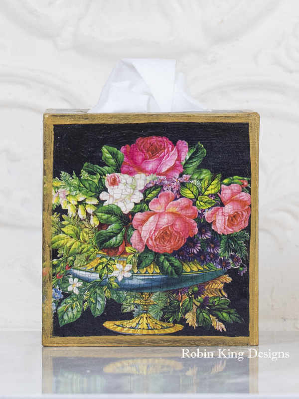 Flowers in Blue Pot Tissue Box Cover