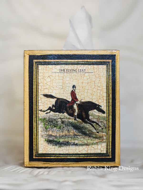 Flying Leap Horse and Rider Tissue Box Cover