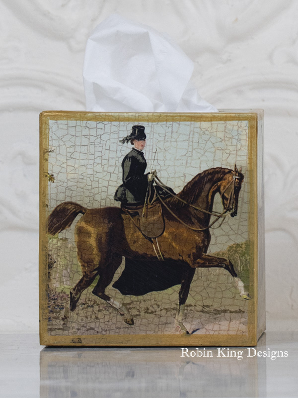 Horsewoman Equestrian Tissue Box Cover