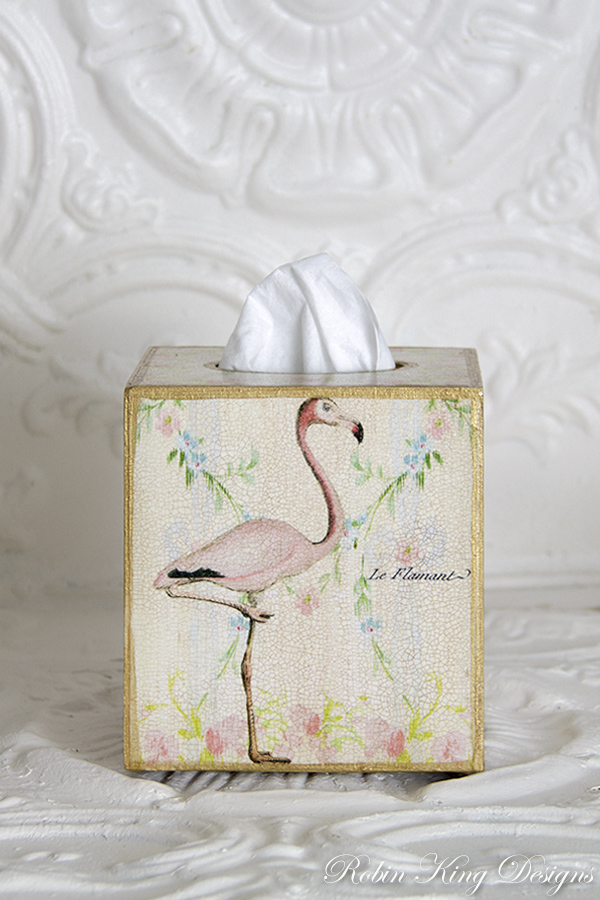 Pink Flamingo Tissue Box Cover