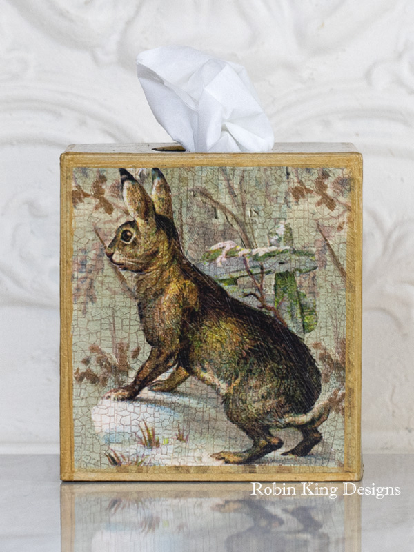 Rabbit Collage Tissue Box Cover